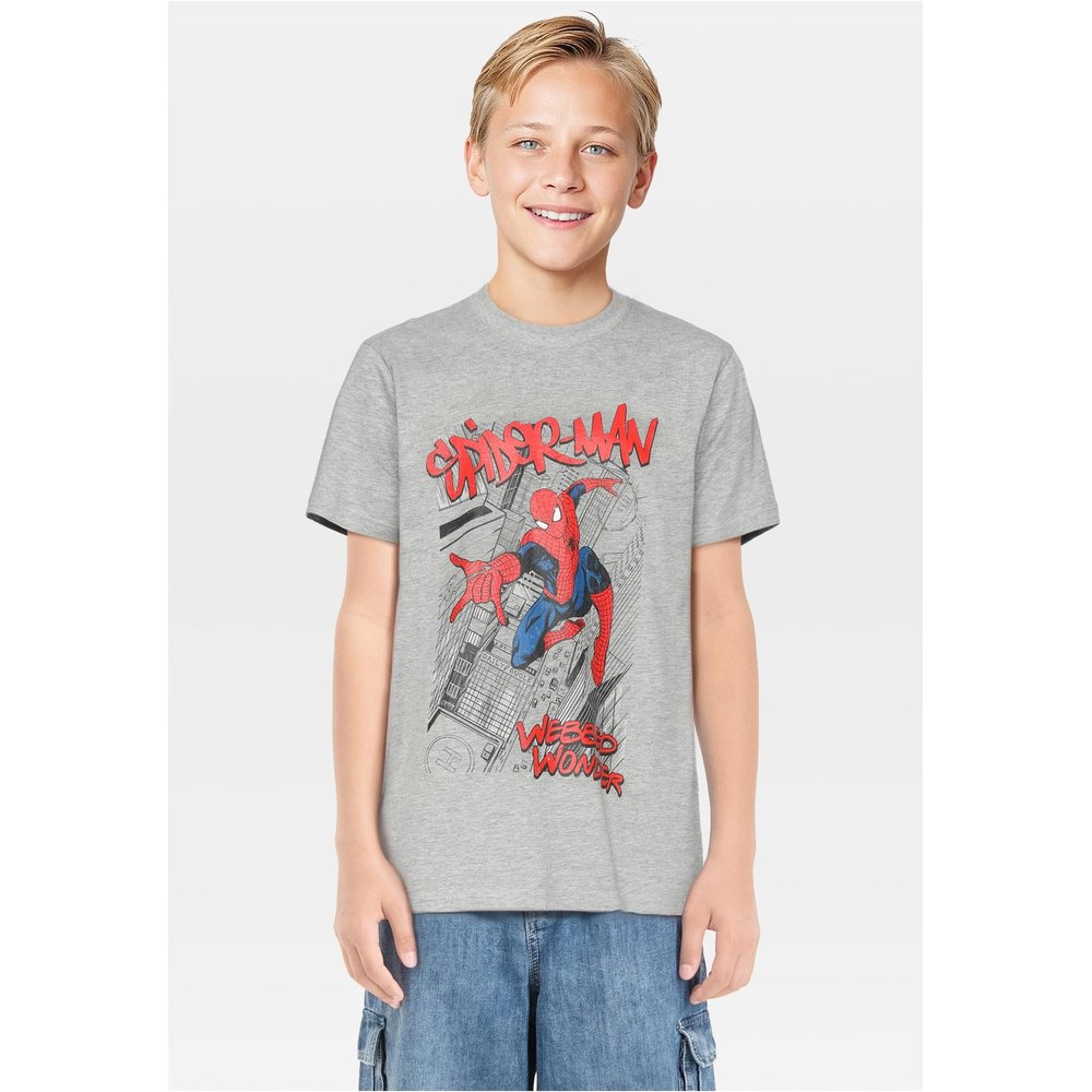Mister Tee Marvel Spiderman - Comic Kinder TShirt - Grau